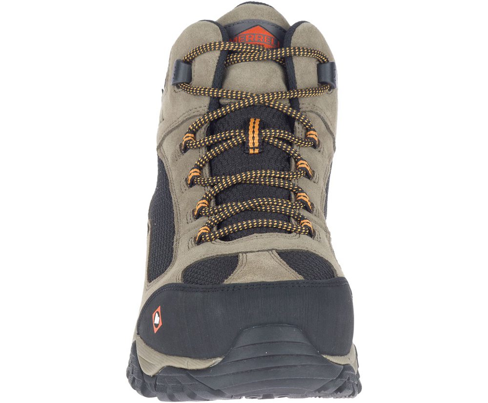 Kozaki Merrell Męskie Brązowe/Czarne - Moab Onset Mid Waterproof Comp Toe - 749308-TPM